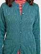 Cable and Diamond Design Cardigan - Green