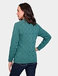 Cable and Diamond Design Cardigan - Green