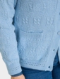 Cable and Diamond Design Cardigan - Hydrangea
