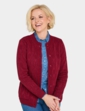 Cable and Diamond Design Cardigan - Wine