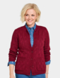 Cable and Diamond Design Cardigan - Wine