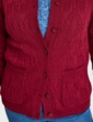 Cable and Diamond Design Cardigan - Wine