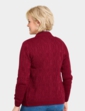 Cable and Diamond Design Cardigan - Wine