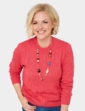 Cable and Diamond Design Jumper - Coral