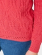 Cable and Diamond Design Jumper - Coral