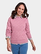 Cable and Diamond Design Jumper - Dusky Pink