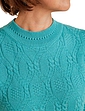 Cable and Diamond Design Jumper Dusky Turquoise