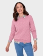 Cable and Diamond Design Jumper - Pink