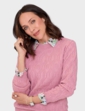 Cable and Diamond Design Jumper - Pink