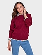 Cable and Diamond Design Jumper - Wine