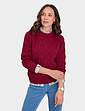 Cable and Diamond Design Jumper - Wine