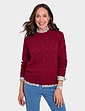 Cable and Diamond Design Jumper - Wine