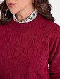 Cable and Diamond Design Jumper - Wine