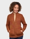 Borg Fleece Lined Zip Cardigan - Caramel