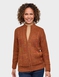 Borg Fleece Lined Zip Cardigan - Caramel