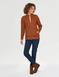 Borg Fleece Lined Zip Cardigan - Caramel