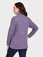 Fleece Lined Zip Cardigan - Lavender