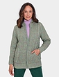 Fleece Lined Zip Cardigan - Sage