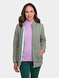 Fleece Lined Zip Cardigan - Sage