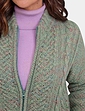 Fleece Lined Zip Cardigan - Sage