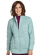 Ladies Borg Fleece Lined Zip Cardigan - Soft Turquoise