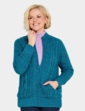 Borg Fleece Lined Zip Cardigan - Teal
