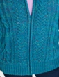 Borg Fleece Lined Zip Cardigan - Teal