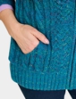 Borg Fleece Lined Zip Cardigan - Teal