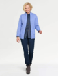 Fleece Lined Zip Cardigan - Blue