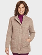 Fleece Lined Zip Cardigan - Natural