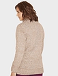 Fleece Lined Zip Cardigan - Natural