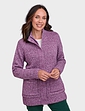 Fleece Lined Zip Cardigan - Plum