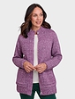 Fleece Lined Zip Cardigan - Plum