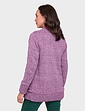 Fleece Lined Zip Cardigan - Plum