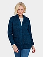 Fleece Lined Zip Cardigan - Teal