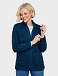 Fleece Lined Zip Cardigan - Teal