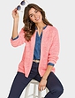 Textured Marl Knit Zip Cardigan - Flamingo Pink