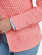 Textured Marl Knit Zip Cardigan - Flamingo Pink