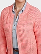 Textured Marl Knit Zip Cardigan - Flamingo