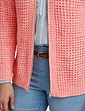 Textured Marl Knit Zip Cardigan - Flamingo