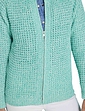 Textured Marl Knit Zip Cardigan - Green