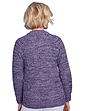 Textured Marl Knit Zip Cardigan - Purple