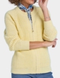Textured Marl Knit Zip Cardigan - Vanilla