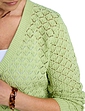 Pointelle Ladies Knit Cardigan - Apple