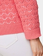 Pointelle Ladies Knit Cardigan - Coral