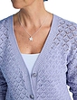 Pointelle Ladies Knit Cardigan - Lavender