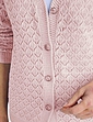 Pointelle Ladies Knit Cardigan - Pink