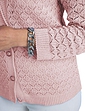 Pointelle Ladies Knit Cardigan - Pink