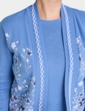 Jacquard Mock Twin Set - Dusky Blue