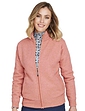 Knitted Fleece Lined Zip Cardigan - Coral